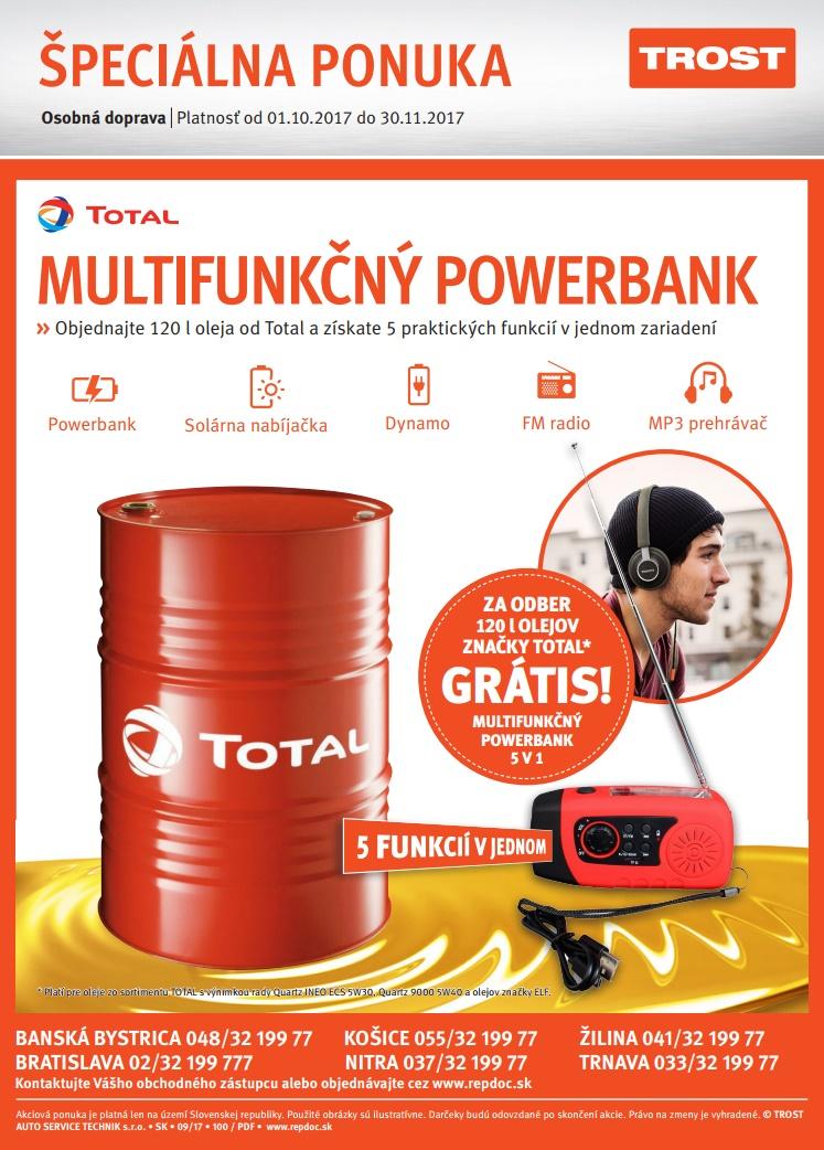 Multifunkčný powerbank za odber oleja od Total